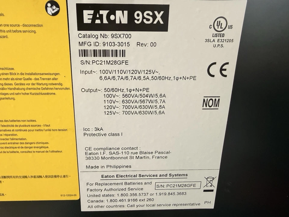 Eaton 9SX 700VA 630W 120V Online Double-Conversion UPS - Image 4 of 4