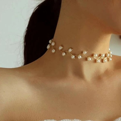 Pearl Necklace Choker Fashion Boho 