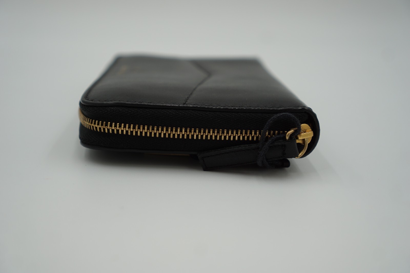 Burberry Black Leather Zip Around Wallet Made In Italy image 7