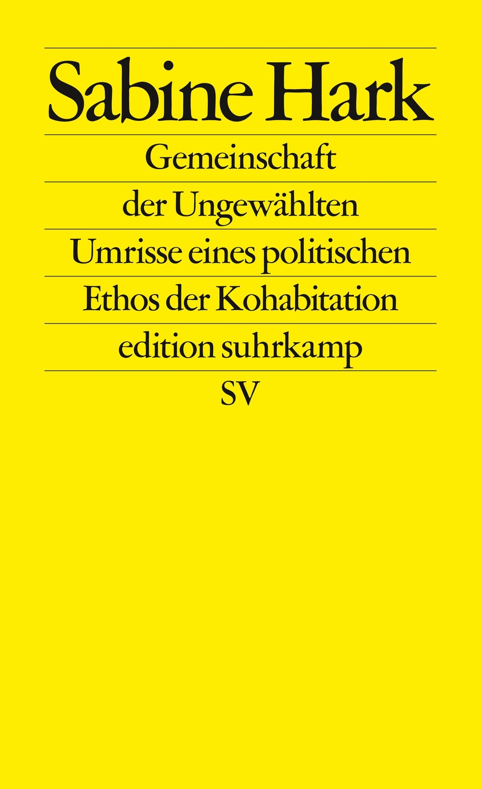 Thumbnail - Sabine Hark / Gemeinschaft Der Ungewählten / 9783518127742