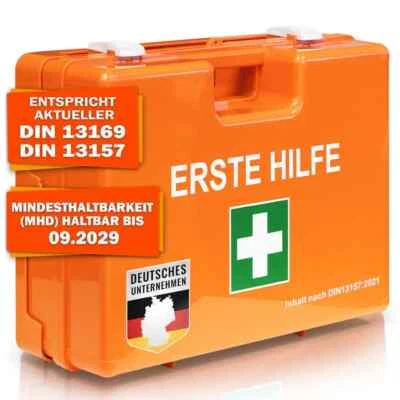 OFFICE MARSHAL Erste-Hilfe-Koffer | Standart | DIN 13157 | Für Kleinbetriebe | 28x20x11,5 cm