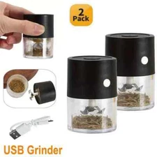 2pcsPortable Electric Auto Herb Tobacco Grinder Crusher Machine USB Rechargeable