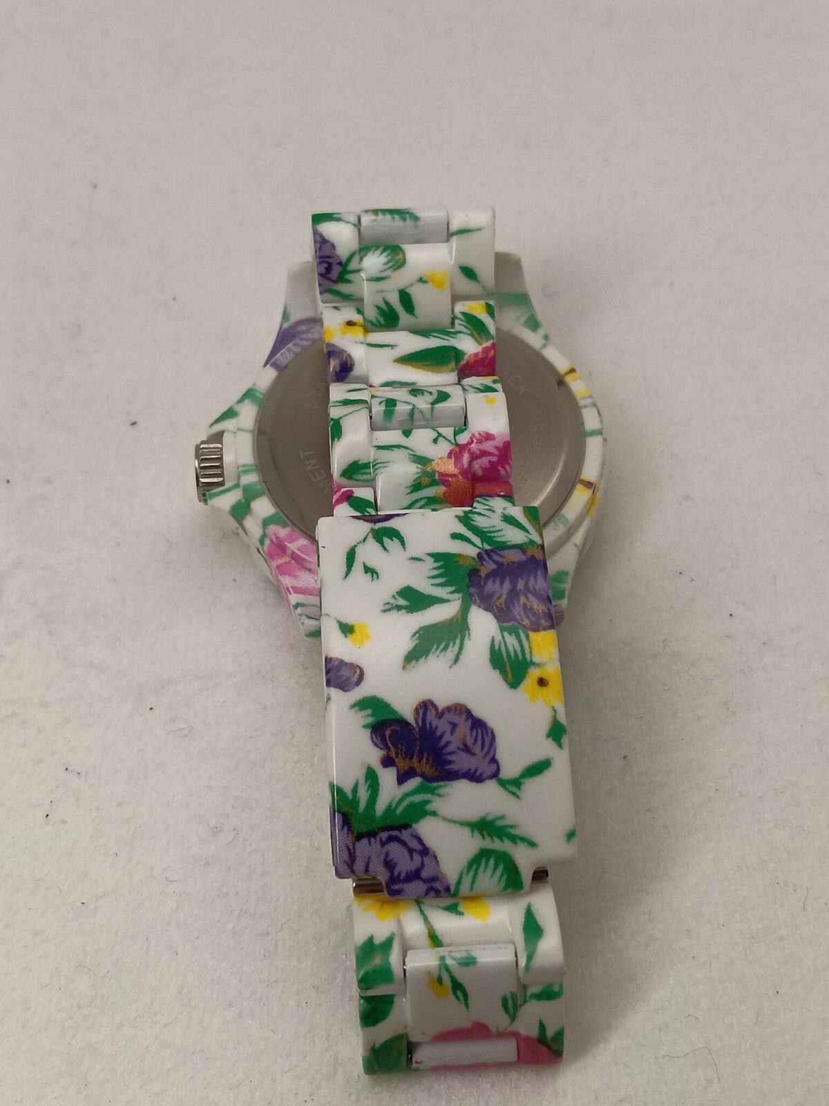 White Dial Round Flower Pattern Case Colorful Lin… - image 6