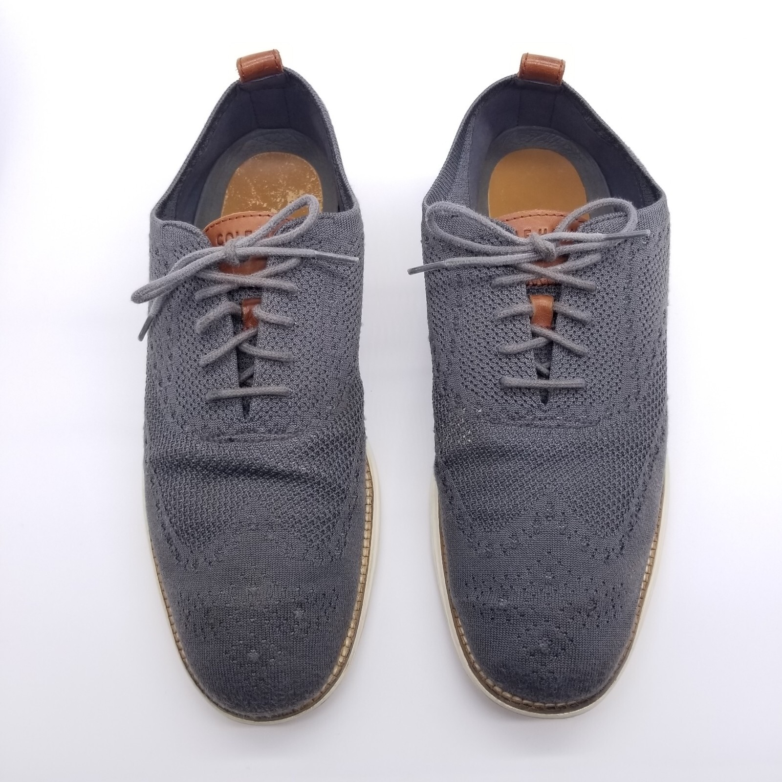 SAOLA Scarpe Cole Haan Oxford da uomo 11 grigie a coda di rondine Stitchlite in maglia