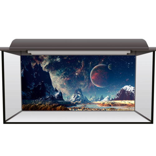 Fish Tank Background 90x45cm Static Cling - Alien Planet Fluval Juwel #0008 - 第 1/2 張圖片