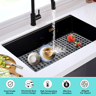 Kitchen Mat, Protectors for Sink 25''X13'' Non-Slip Folding Grates for Bottom o...