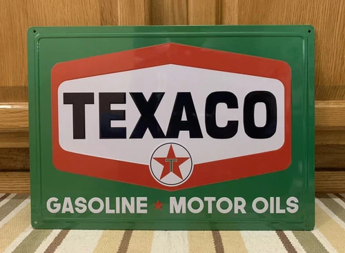 Texaco Metal Sign Gasoline Motor Oil Car Garage Parts Vintage Style Wall Decor