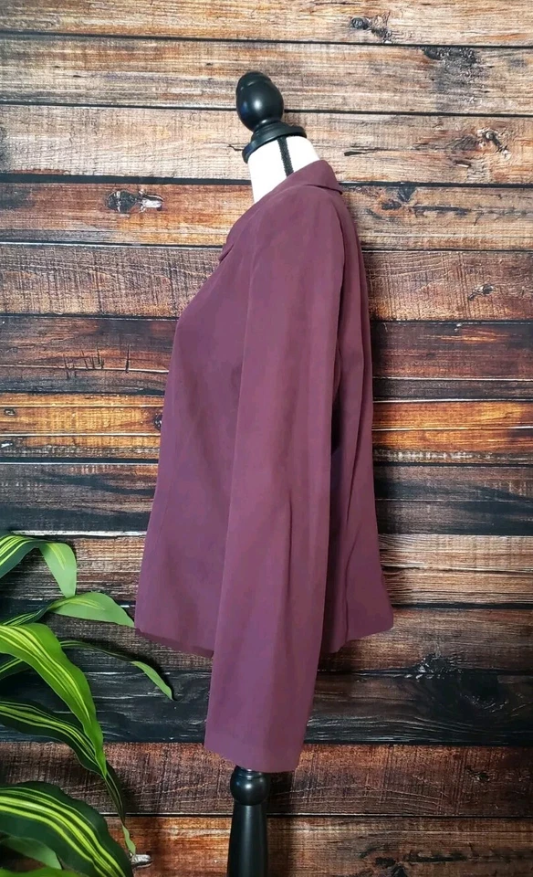 Chaqueta Judith Hart Collection Talla 16 Cremallera Completa Vino Forrada Borgoña Para Mujer Foto 4 de 4