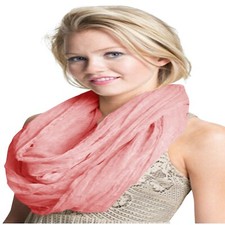Rose Pink Mobius Infinity Scarf Snood Circular Tube Shawl Stole Pashmina  NEW 