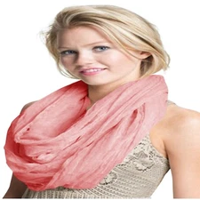 Rose Pink Mobius Infinity Scarf Snood Circular Tube Shawl Stole Pashmina **NEW**