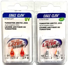 Eagle Claw Tungsten Arctic Jig 1/12oz Size 10 Firetiger 2ct & Silver Stripe 2ct