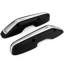 63-64 Ford Falcon/Ranchero/Comet Arm Rest Pad PAIR Deluxe, Black w/ Stainless