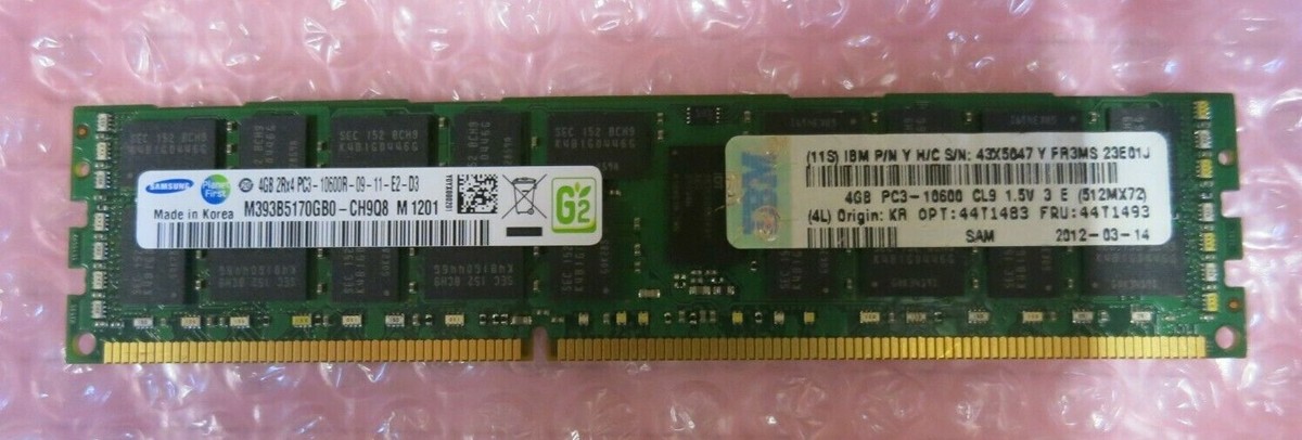 Samsung M393B5170GB0-CH9Q8 4GB 2Rx4 PC3-10600 DDR3 ECC CL9 240P