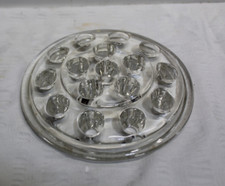 Vintage Large Round 16 Hole Glass Flower Frog 5" Diameter