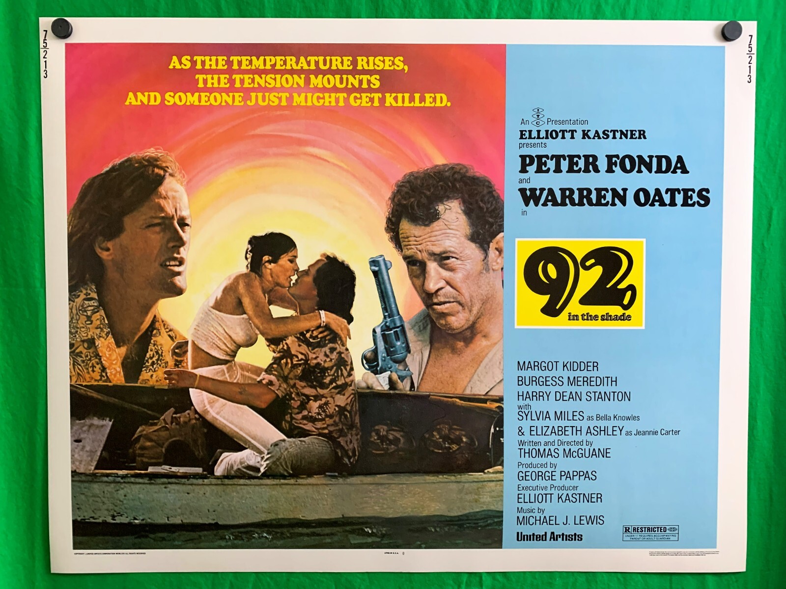 original 1975 92 IN THE SHADE Half Sheet Movie Poster