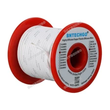 18 Gauge Flexible Silicone Wire White 100 feet 600V 200 deg C Tinned Copper Wire