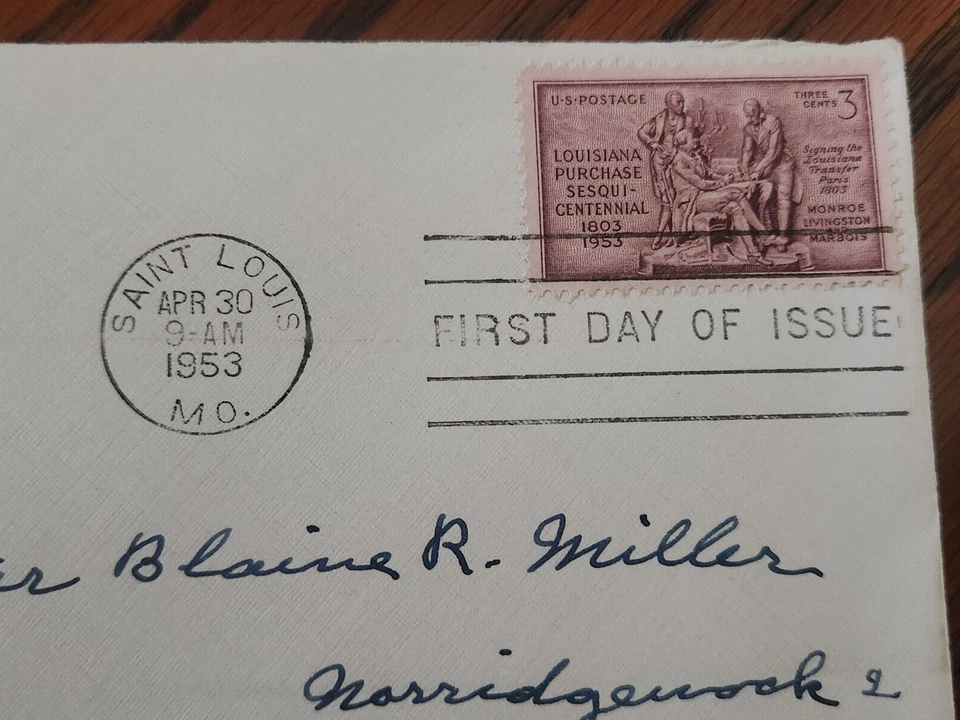 US Scott # 1020 3c Louisiana Purchase FDC M&S Estate Collection SM8845 - Image 2 of 3