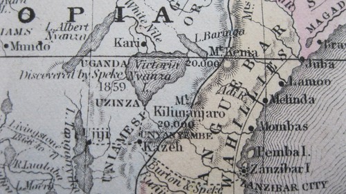 1878 Mitchell Map Africa: Explorers' Routes, Colonies by Freed American Slaves - Picture 2 of 14