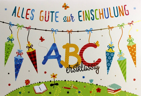 Gutsch Verlag Karte Zur Einschulung Schulanfang GrußKarte GlüCkwunschkarte Abc-image