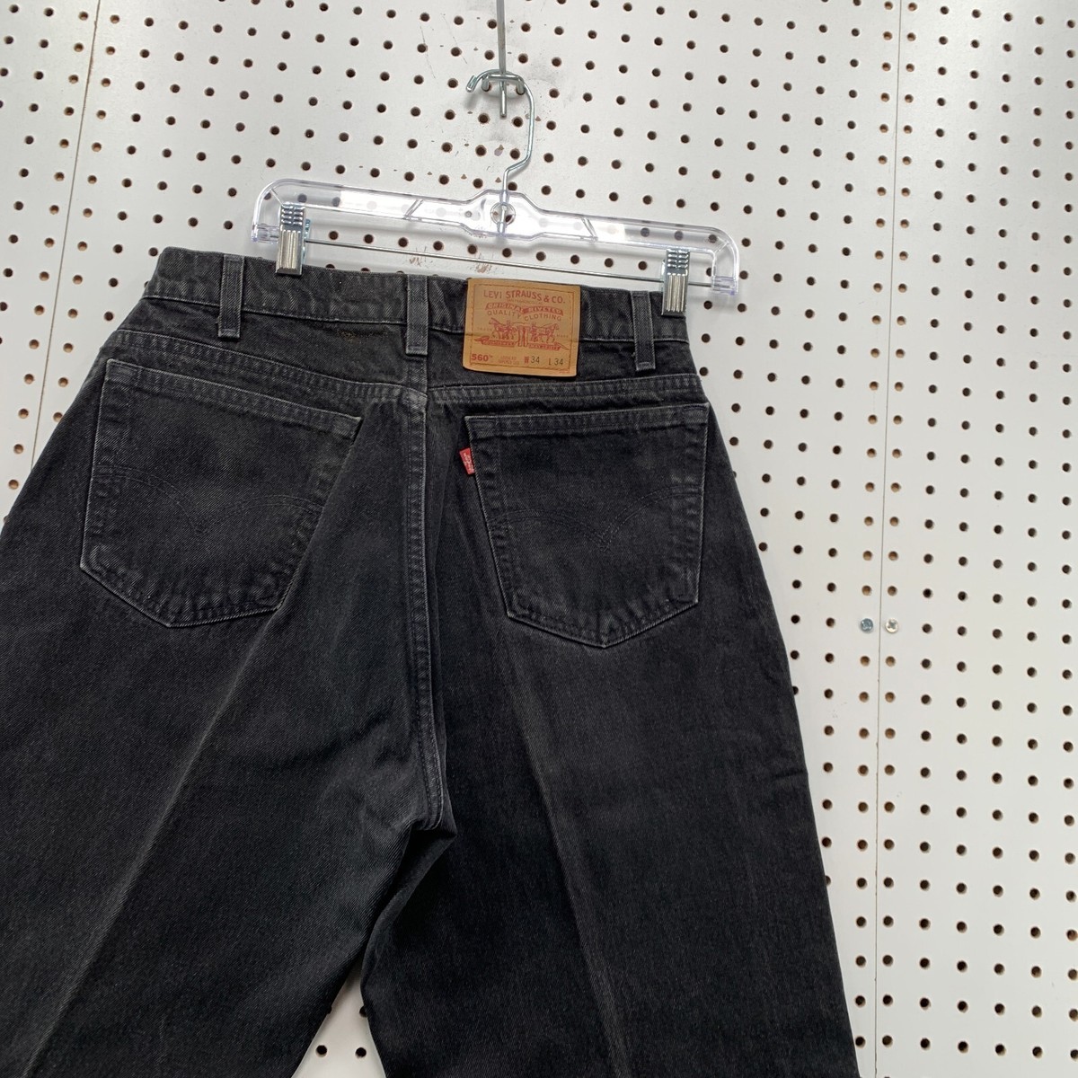 VTG 90s Levis 560 Black Denim Jeans Mens Size 34x34 Fits 31x33 