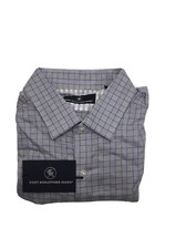 Hart Schaffner Marx, Men's Short Sleeve Shirt, Blue Plaid XL
