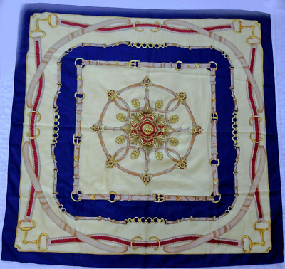Foulard Carré Vintage Baroque - Gil De Losne Paris - Style Années 80 - Occasion 9/10