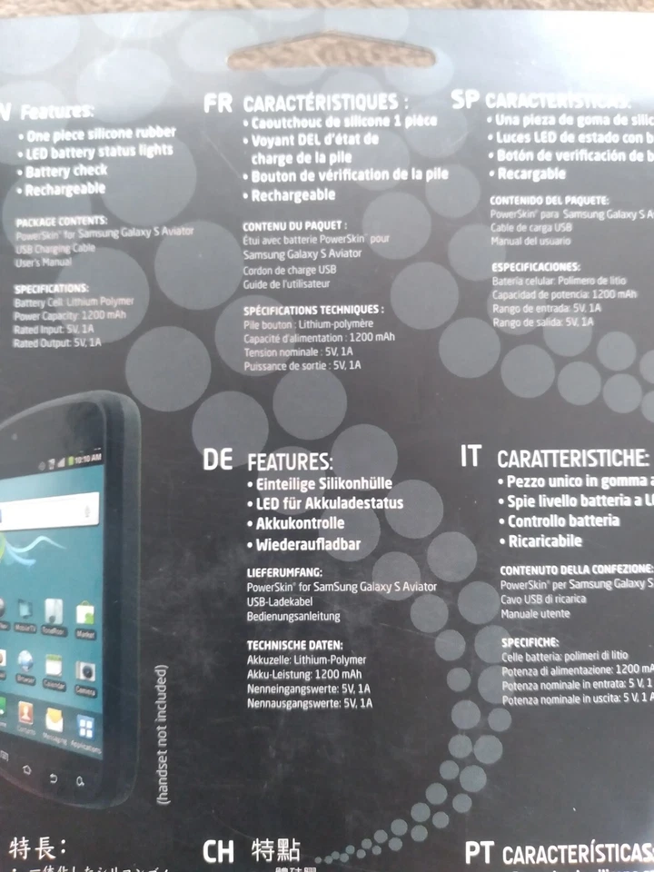 PowerSkin Case w/Built in Rechargable Battery-Samsung Galaxy S Aviator AP1201R93 - Image 3 of 4