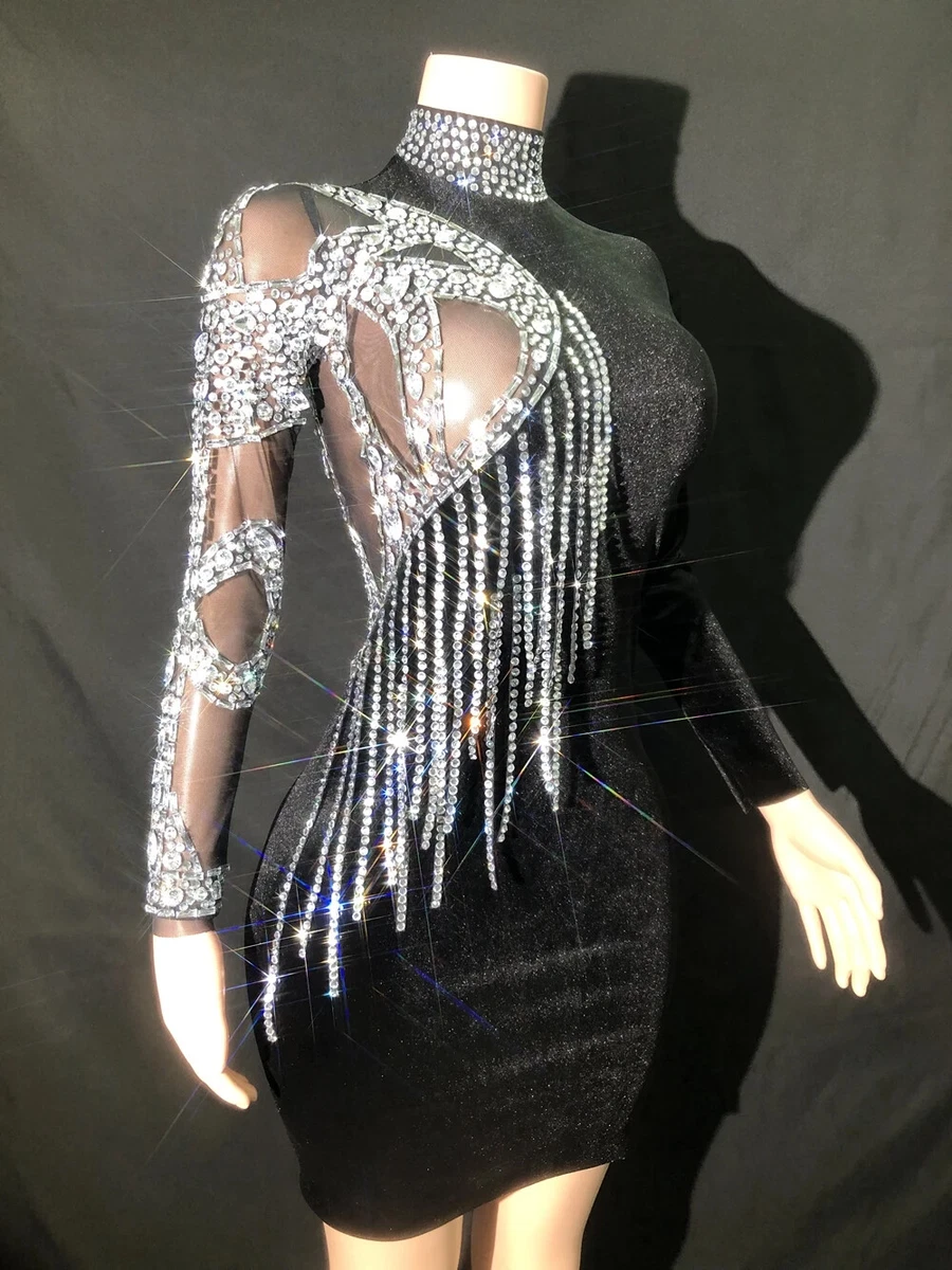 Short rhinestone best sale dress