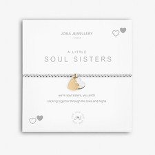 Image of Joma Jewellery Silver Plated Beaded Bracelet A Little SOUL SISTERS + Gift Bag