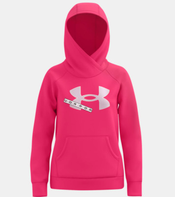 Girls' UA Under Armour Rival Fleece Logo Hoodie. Pink. Youth Xlarge.NWT