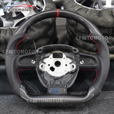 Real Carbon Fiber Sport Steering Wheel For Audi A4 A5 S4 S5 2008-2010 Red Stitch