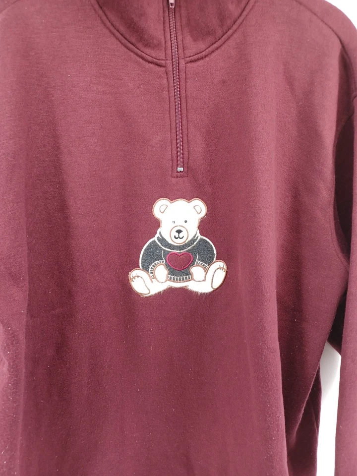 Suéter Pullover Mujer Carolina Colours Talla 18/20 - más Borgoña 1/4 Cremallera De Colección. Foto 3 de 4