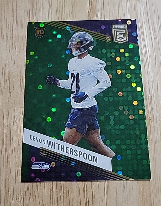 2023 Donruss Elite DEVON WITHERSPOON Green Disco #133 Rookie Card RC Seahawks SP
