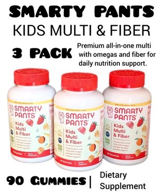 Smarty Pants Kids Multi & Fiber 3 Pack   Daily Dietary Supplement   90 Gummies