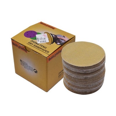 100 Pcs 5'' 180 Grit Precision Disc Hook Loop Pads Sanding Discs Flocking NO-Hole