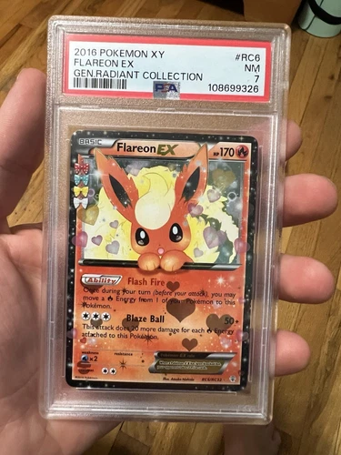 FLAREON EX PSA 7 #RC6 2016 POKEMON XY GENERATIONS RADIANT COLLECTION