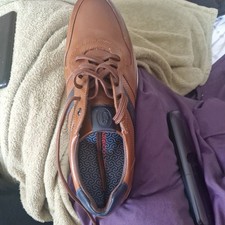 Image of Brand New Never Worn mens Brown shoes size 12 Casual Style With Black Stripe