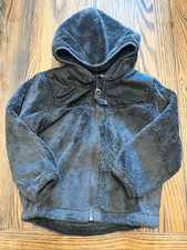 The North Face Black Sherpa Fleece Suave Oso Zip Hooded Jacket Size 12-18 Months
