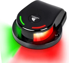 Obcursco Boat Navigation Lights, IP67 Waterproof Red and Green LED Black 
