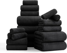 Woven Family Towels Set-6 Bath Sheets,6 Hand Towels,6 Washcloths