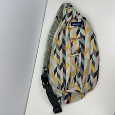 Kavu Mini Rope Sling Pack with Adjustable Shoulder Strap, Chevron Sketch Pastel