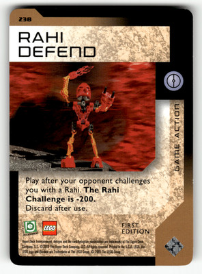 Bionicle Rahi Defend 2001 Quest for the Masks Upper Deck #238 1st Ed
