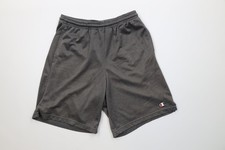 Vintage Y2K Champion Mens Size Medium Classic Logo Mesh Above Knee Shorts Gray