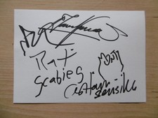 The Damned Band autographs signed 10x15 cm index card