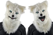 Animated Animal White Wolf Mask
