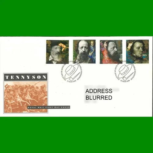 FDC Tennyson Commemorative Royal Mail First Day Cover Stamps, 10.3.1992 - Picture 1 of 3