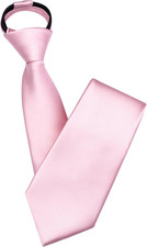 3.15"  8cm  Mens Solid Satin Tie Pre-tied Adjustable Zipper Necktie for Business