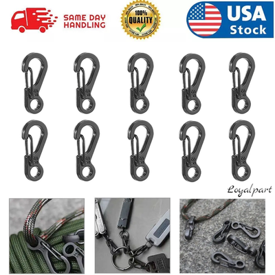 #ad 10 Pcs Mini Aluminum Spring Carabiner Clip Keychain Outdoor Snap Camping Hook US $3.37
