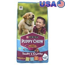 High Protein Puppy Food Tender Crunchy Kibble Beef DHA 30lb Essential Nutrients