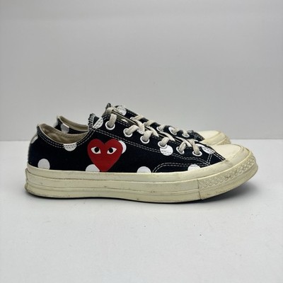 Converse Comme Des Garcons CDG PLAY Sneaker Schwarz Low Gr. UK 7